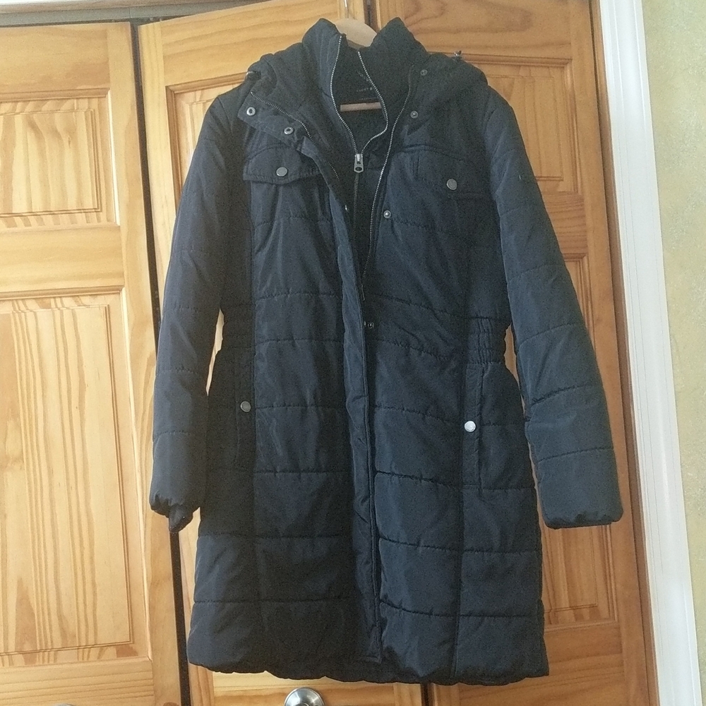 Lucky Brand Black Puffer Jacket with Stand-Up Collar